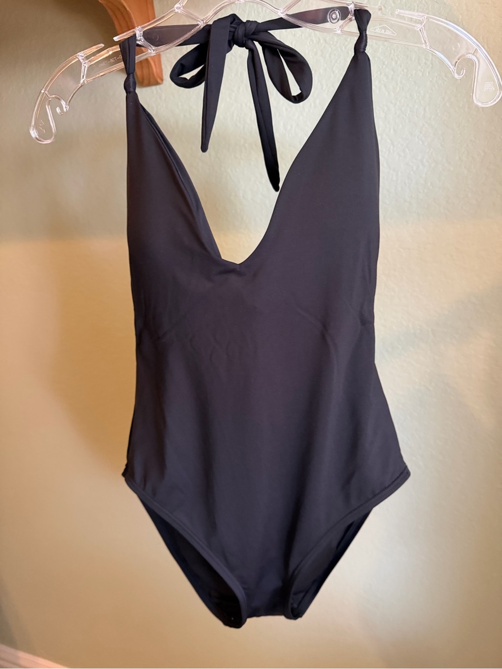 LOFT Beach Black Halter One Piece Swimsuit Size Medium